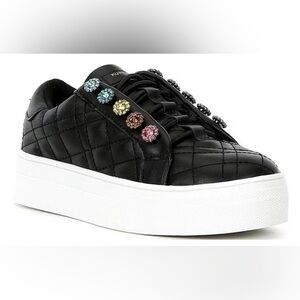 Kurt Geiger London Girls' Liviah Quilted Leather Jewel Sneakers